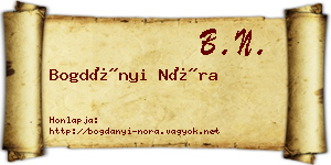 Bogdányi Nóra névjegykártya
