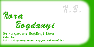 nora bogdanyi business card